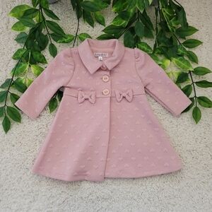 Baby Girl Pink Heart Peacoat (9-12 Months)